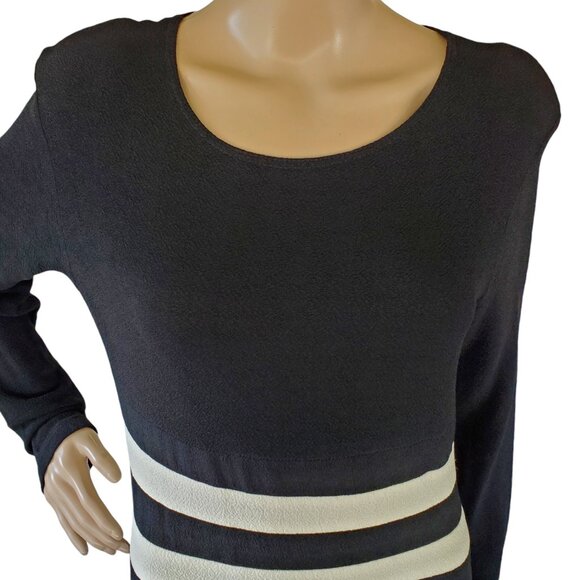 VTG Nicole Studio Long Maxi Dress Women's 16 Black Knit Long Sleeve Pullover - Picture 10 of 10